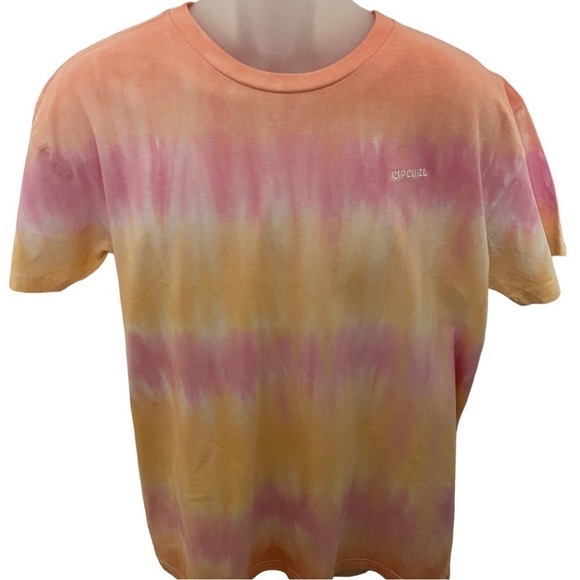 RIP CURL Pink & Orange Sherbet Tie Dye Surf Tee Shirt Men M Medium - Picture 1 of 6